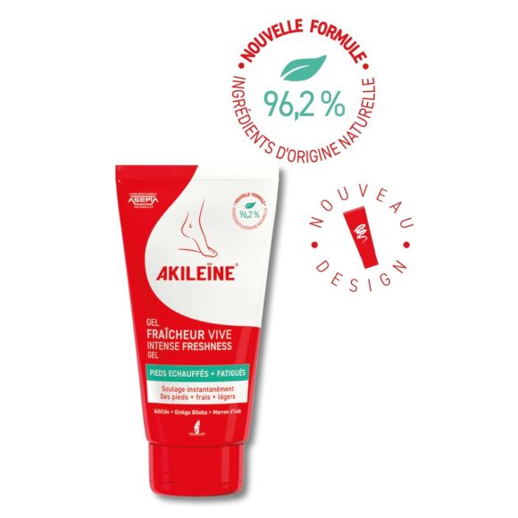 Gel fra&icirc;cheur vive pieds &eacute;chauff&eacute;s et fatigu&eacute;s Akile&iuml;ne - tube de 75ml