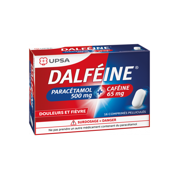 Dalf&eacute;ine parac&eacute;tamol 500mg/caf&eacute;ine 65mg - bo&icirc;te de 16 comprim&eacute;s pellicul&eacute;s