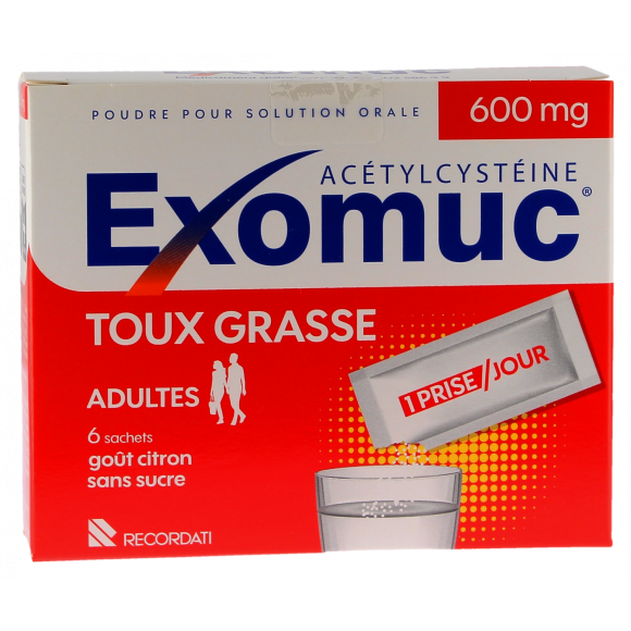 Exomuc 600 mg poudre - bo&icirc;te de 6 sachets