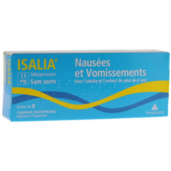 Isalia 7,5 mg naus&eacute;es et vomissements - bo&icirc;te de 8 comprim&eacute;s orodispersibles