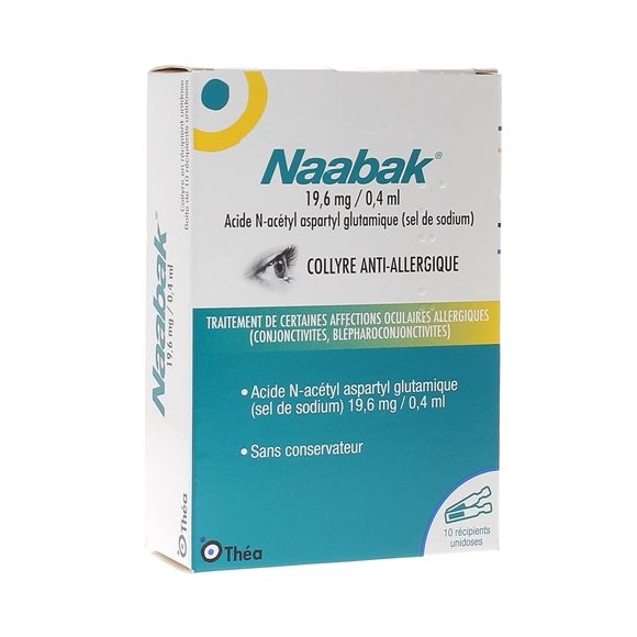 Naabak Collyre 19,6 mg/0,4ml - bo&icirc;te de 10 unidoses