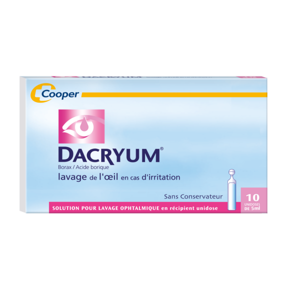 Dacryum solution pour lavage ophtalmique - 10 r&eacute;cipients unidoses