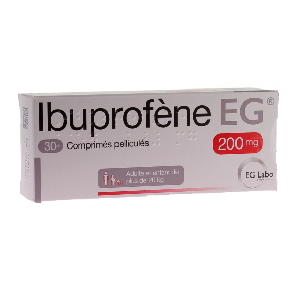 Ibuprof&egrave;ne EG 200mg - bo&icirc;te de 30 comprim&eacute;s pellicul&eacute;s