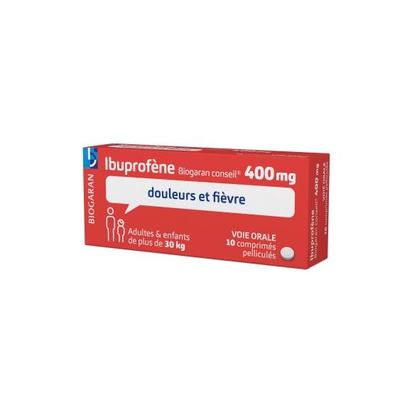 Ibuprof&egrave;ne Biogaran Conseil 400mg - 10 comprim&eacute;s pellicul&eacute;s