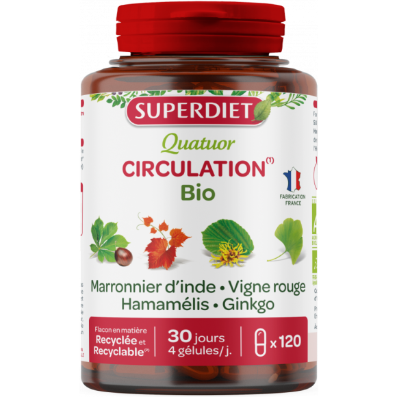 Quatuor Circulation bio Super Diet - pot de 120 g&eacute;lules