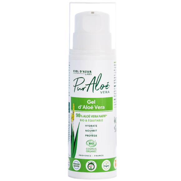 Gel 98% d'aloe vera bio Pur Alo&eacute; - flacon de 250 ml