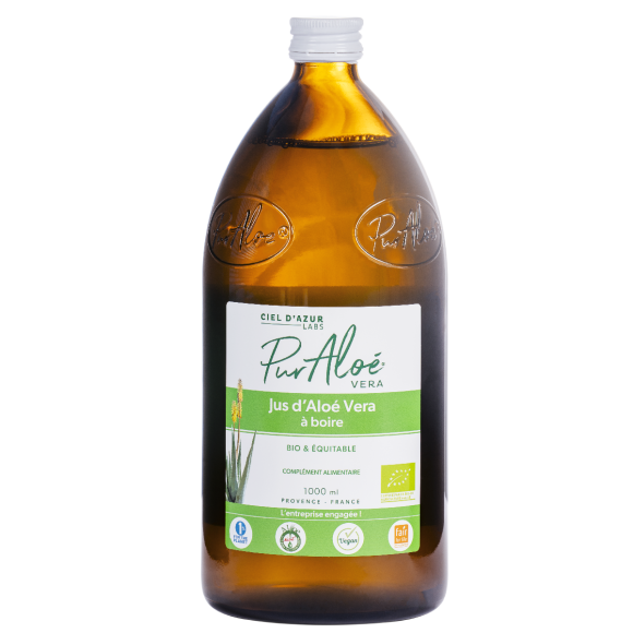 Jus d'Aloe Vera &agrave; boire Bio Pur Alo&eacute; - bouteille de 1000 ml