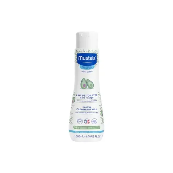 Lait de toilette sans rin&ccedil;age peau normale b&eacute;b&eacute; et enfant Mustela - flacon de 200ml