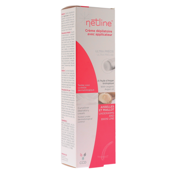 Cr&egrave;me d&eacute;pilatoire avec applicateur Netline - tube de 100ml + 1 applicateur 