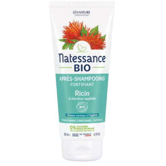 Apr&egrave;s-shampooing fortifiant au ricin bio Natessance - tube de 200ml