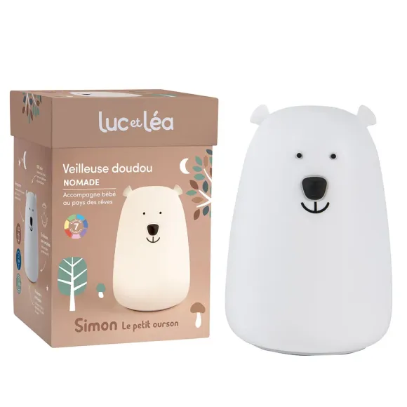 Veilleuse doudou nomade simon le petit ourson Luc et L&eacute;a - une veilleuse
