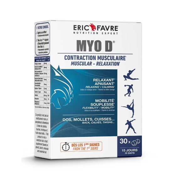 MYO D contraction musculaire Eric Favre - bo&icirc;te de 30 comprim&eacute;s