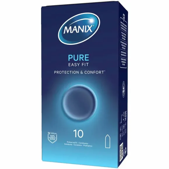 Pr&eacute;servatifs Pure Easy fit Manix - bo&icirc;te de 10 pr&eacute;servatifs