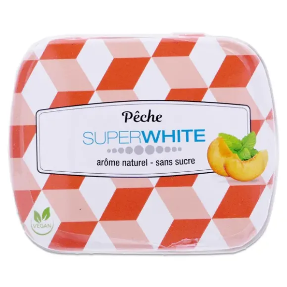 Pastilles p&ecirc;che Superwhite - boite de 50 pastilles