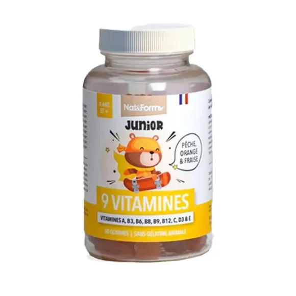 9 vitamines junior Nat & Form - pot de 60 gommes