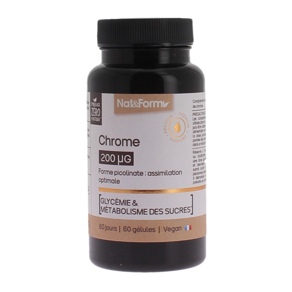 Chrome picolinate 200 g Nat&form - pot de 60 g&eacute;lules