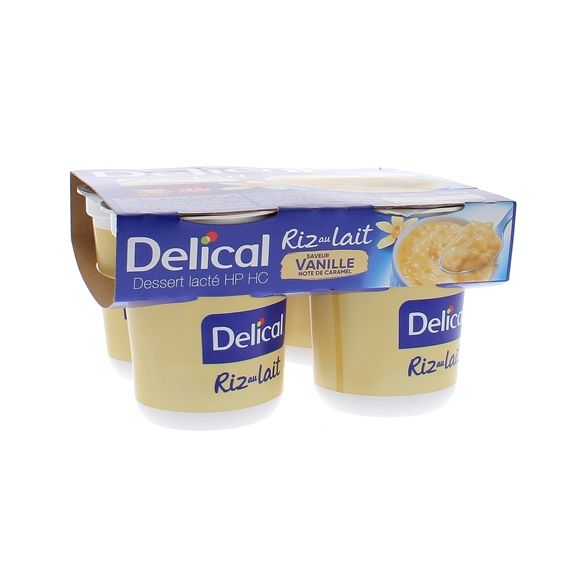 Delical riz au lait HP/HC saveur vanille caramel - 4 pots de 200g
