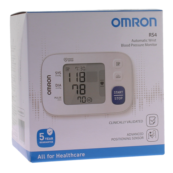 Tensiom&egrave;tre &eacute;lectronique poignet rs4 Omron - boite d'un tensiom&egrave;tre + brassard