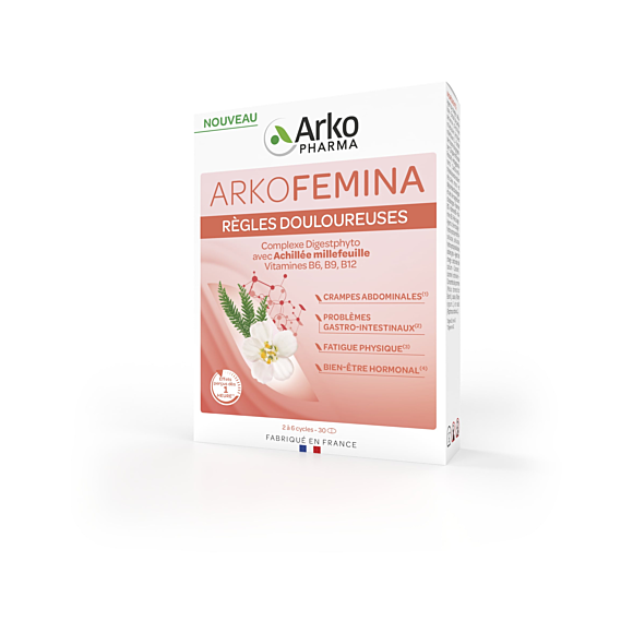 Arkofemina r&egrave;gles douloureuses Arkopharma - bo&icirc;te de 30 comprim&eacute;s