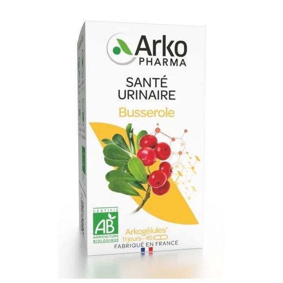 Arkog&eacute;lules sant&eacute; urinaire busserole bio Arkopharma - boite de 45 g&eacute;lules