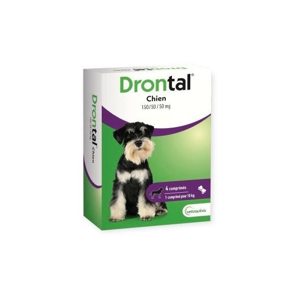 Drontal chien vermifuge Vetoquinol - bo&icirc;te de 4 comprim&eacute;s s&eacute;cables
