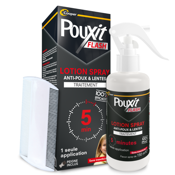 Spray Flash Traitement anti-poux et lentes Pouxit - spray de 150 ml