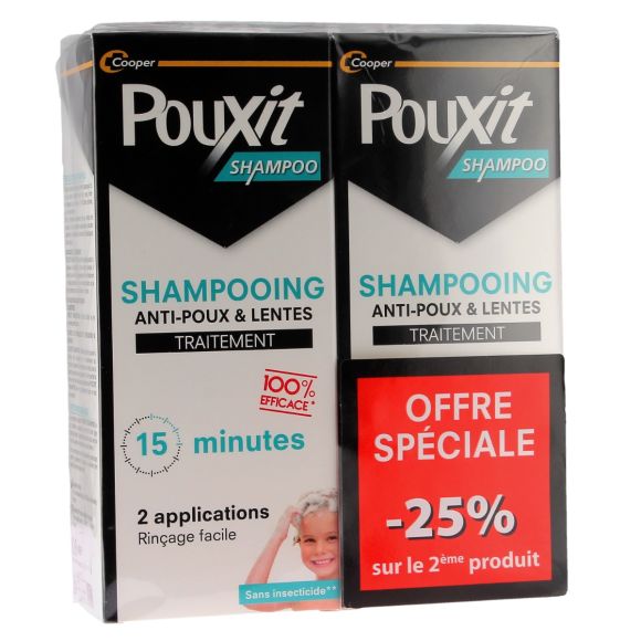 Shampooing anti-poux et lentes Pouxit - lot de 2 flacon de 200ml -25% sur le 2&egrave;me