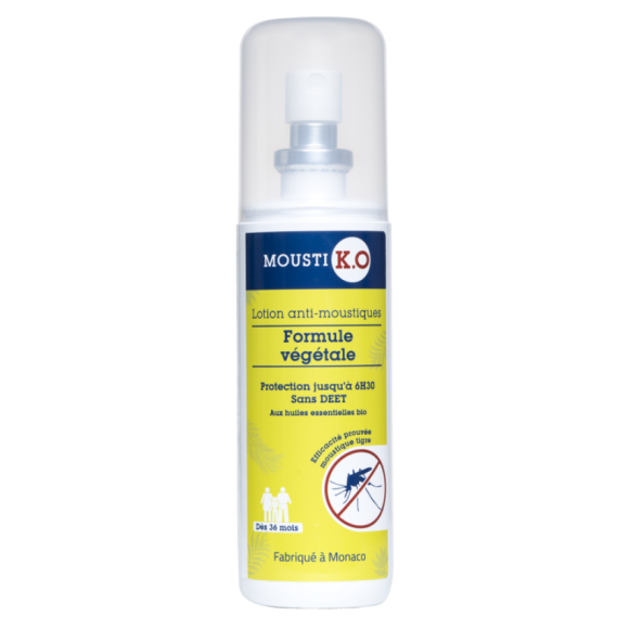 Mousti K.O lotion anti-moustiques formule v&eacute;g&eacute;tale Marque Verte - spray de 75ml