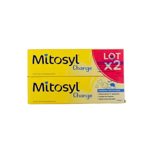Pommade protectrice de change b&eacute;b&eacute; Mitosyl - lot de 2 tubes de 100g