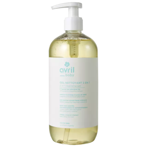 Gel nettoyant 2en1 b&eacute;b&eacute; Avril - flacon-pompe de 500ml