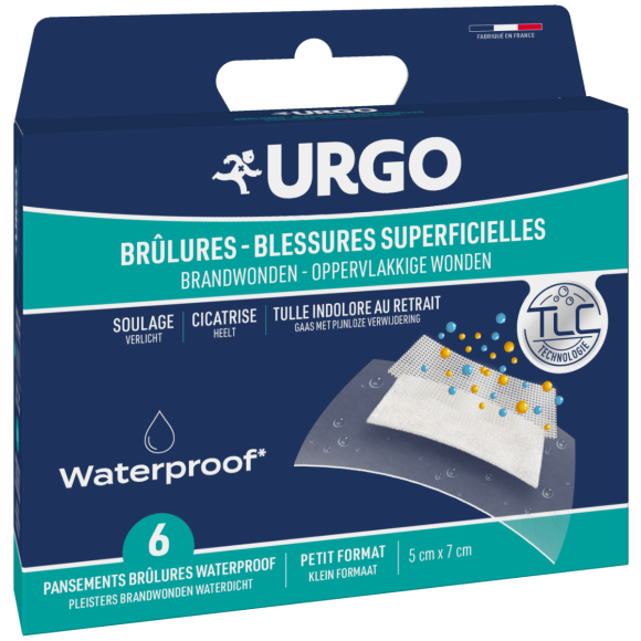 Br&ucirc;lures et blessures superficielles Urgo - bo&icirc;te de 6 pansements waterproof