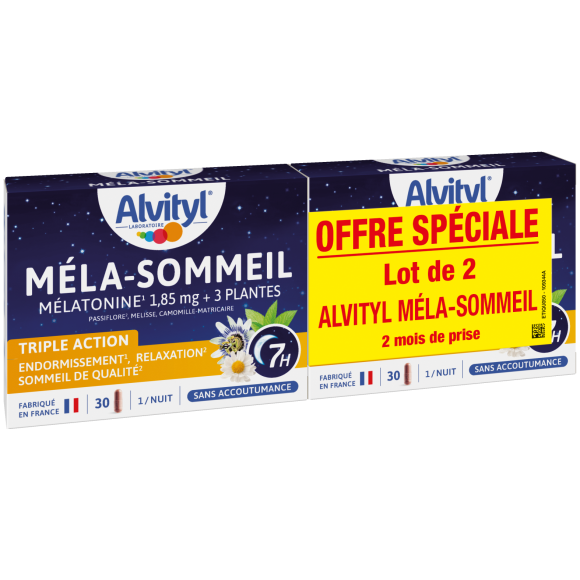 M&eacute;la-sommeil Alvityl - lot de 2 boites de 30 g&eacute;lules