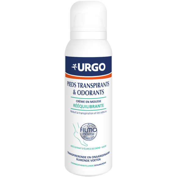 Cr&egrave;me mousse r&eacute;&eacute;quilibrante pieds transpirants Urgo - flacon de 125ml