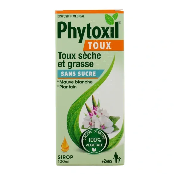 Phytoxil sirop toux s&egrave;che et grasse sans sucre - flacon de 100ml