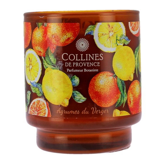 Bougie parfum&eacute;e Agrumes du verger Collines de provence - bougie de 220g
