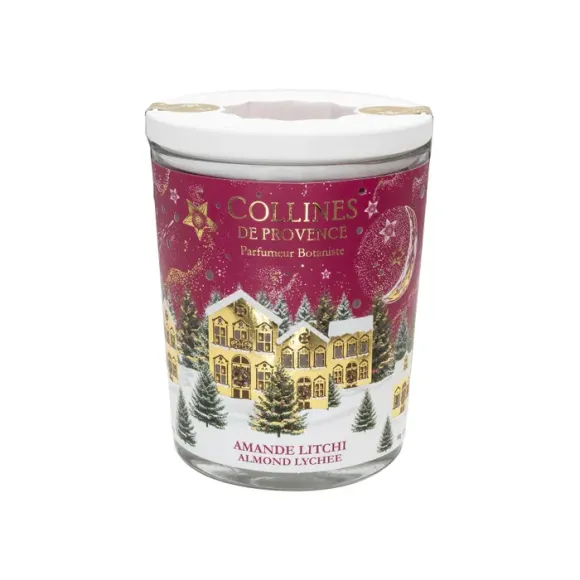 Bougie parfum&eacute;e Amande litchi Collines de Provence - bougie de 180g