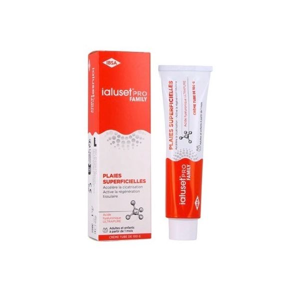 Cr&egrave;me cicatrisante &agrave; l'acide hyaluronique Ialuset Pro Family - tube de 100g