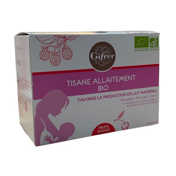 Tisane Allaitement bio fruits rouges Gifrer - bo&icirc;te de 20 sachets