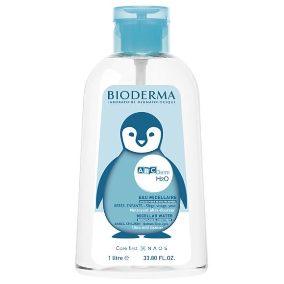 ABCDerm H2O Eau micellaire Bioderma - flacon &agrave; pompe de 1L
