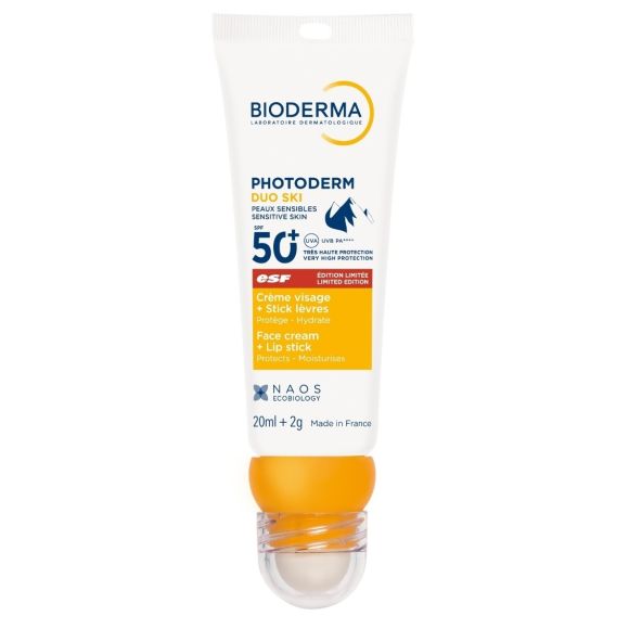 Photoderm duo ski Cr&egrave;me solaire visage et stick &agrave; l&egrave;vres Bioderma - stick de 20ml + 2g