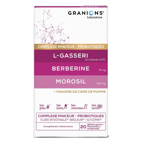Complexe minceur probiotiques Granions - boite de 20 g&eacute;lules + 20 comprim&eacute;s 