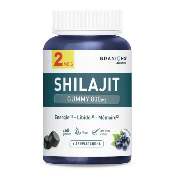 Shilajit gummy 800mg go&ucirc;t cassis Granions - pot de 60 gommes