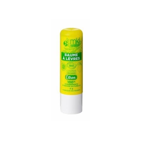Baume &agrave; l&egrave;vres bio Citron MKL Green Nature - 1 stick de 4g