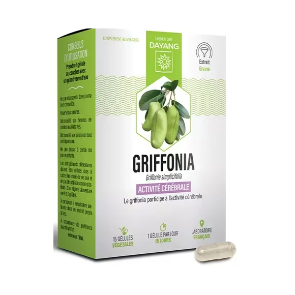 Griffonia activit&eacute; c&eacute;r&eacute;brale Dayang - boite de 15 g&eacute;lules