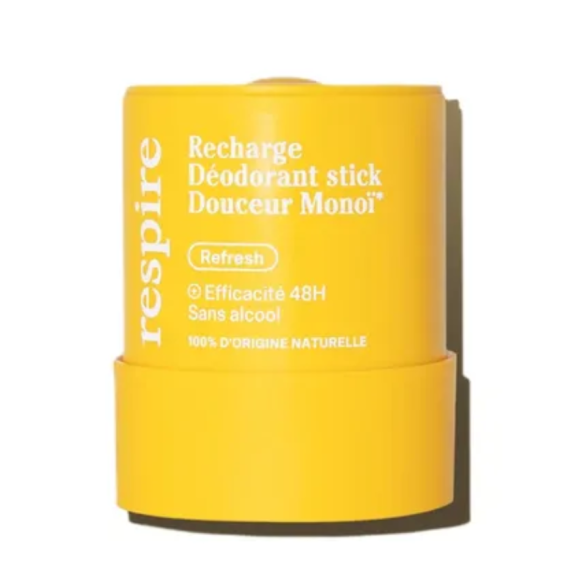 Recharge d&eacute;odorant stick douceur mono&iuml; bio Respire - recharge de 50g
