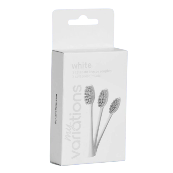 T&ecirc;tes de brosse blanches souples MyVariations - 3 t&ecirc;tes de brosse