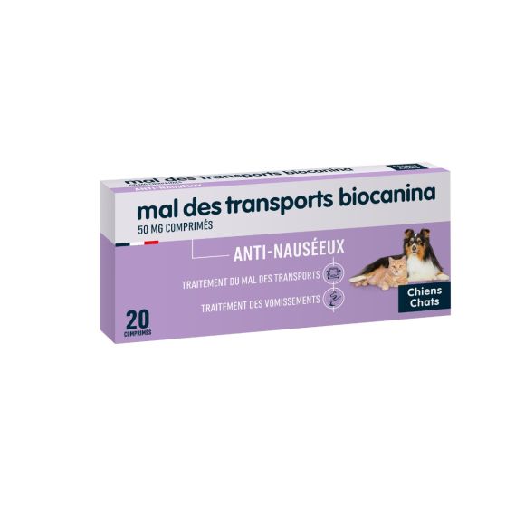 Mal des transports Biocanina - bo&icirc;te de 20 comprim&eacute;s