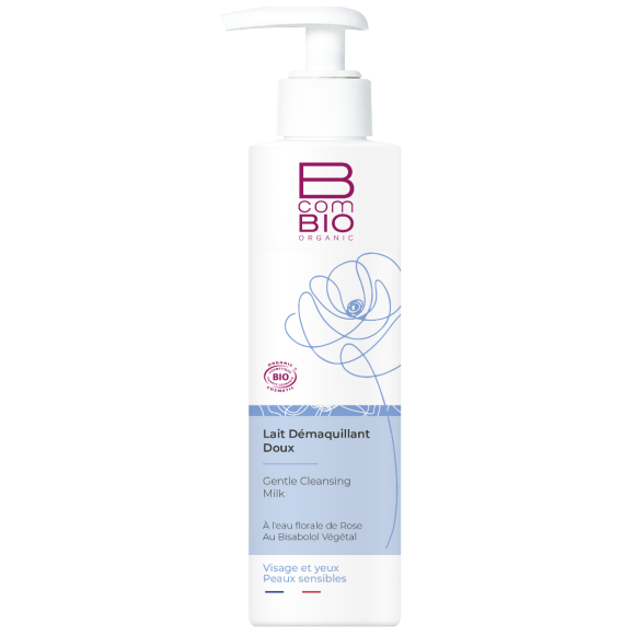Lait d&eacute;maquillant doux BcomBIO - flacon pompe de 200 ml