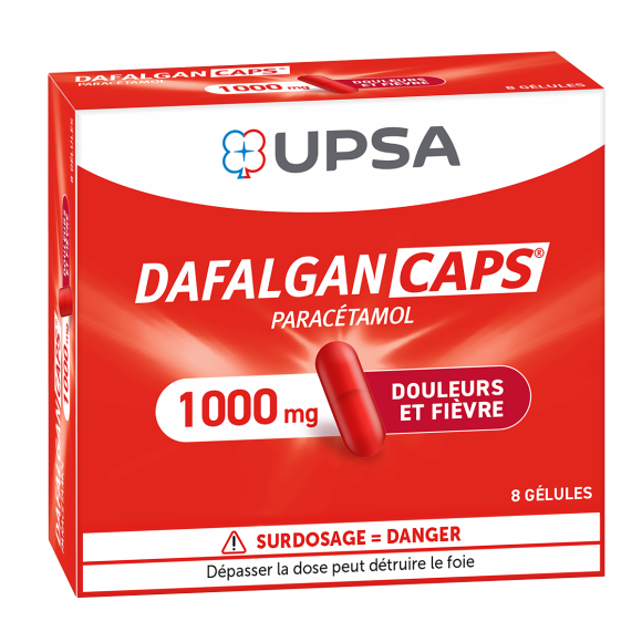 Dafalgan Caps 1000 mg g&eacute;lule - bo&icirc;te de 8 g&eacute;lules
