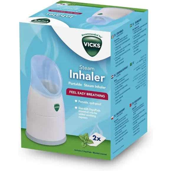 Steam Inhaler Inhalateur &agrave; vapeur d'eau avec VapoPads V1300 Vicks - 1 inhalateur et 2 VapoPads